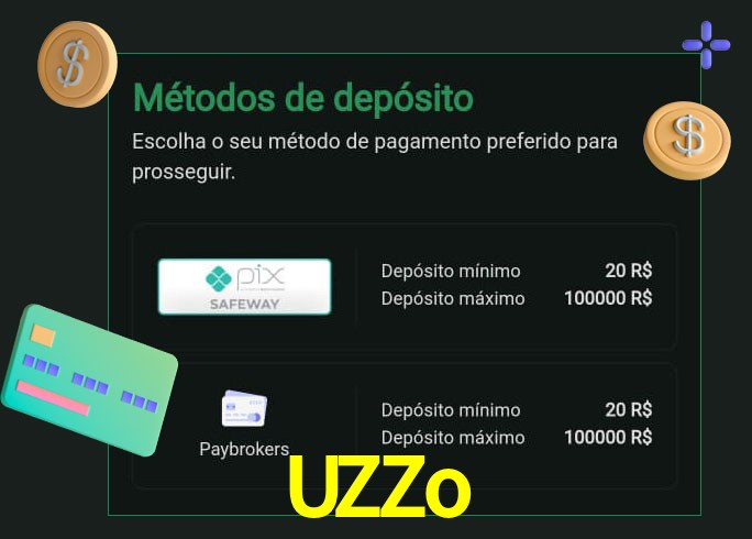 O cassino UZZo oferece uma grande variedade de métodos de pagamento